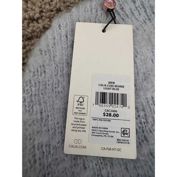 New Calla Knit Beanie Hat Soft Fuzzy Warm Winter Hat Light Blue $28 - Picture 6 of 8